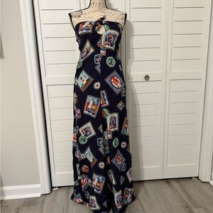 Anthropologie Postcard Print Linen Jumpsuit NWT